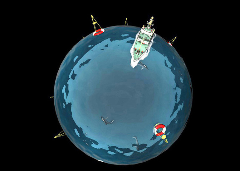 Planeta Azul. Mundo marino, donde un buque oceanográfico surca sus aguas. Planeta Azul. Mundo marino, donde un buque oceanográfico surca sus aguas.