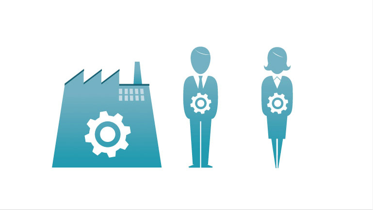 Diseños elaborados para los conceptos de 'Empresa' y 'Autónomo' como generadores de negocio. Una imagen limpia, clara y simbólica adecuada para centrarse en el mensaje. Diseños de los conceptos de Empresa y Autónomos utilizados en la pieza 'Trocobank' (Duplo)